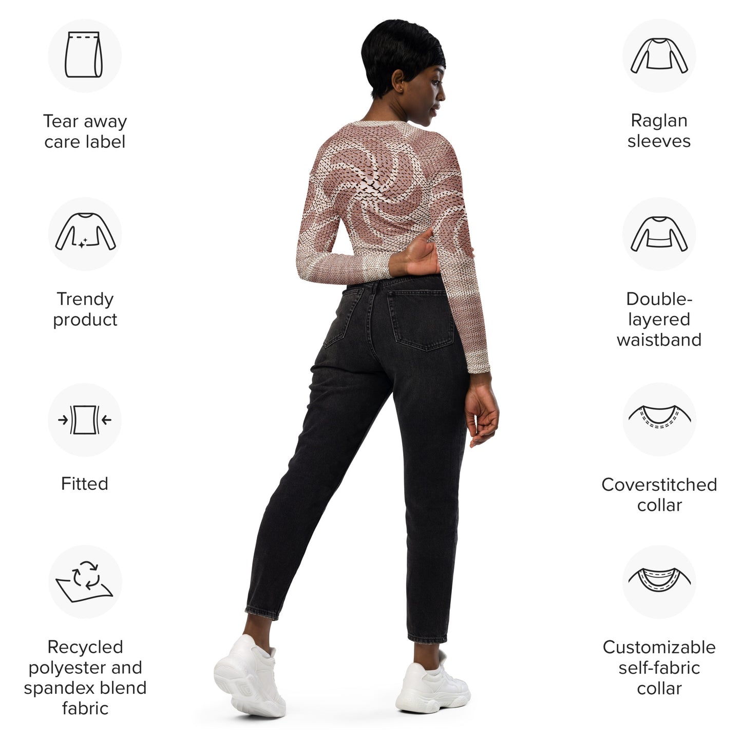 2-Hye: Lady's Long-Sleeve Crop Top 2-Hye