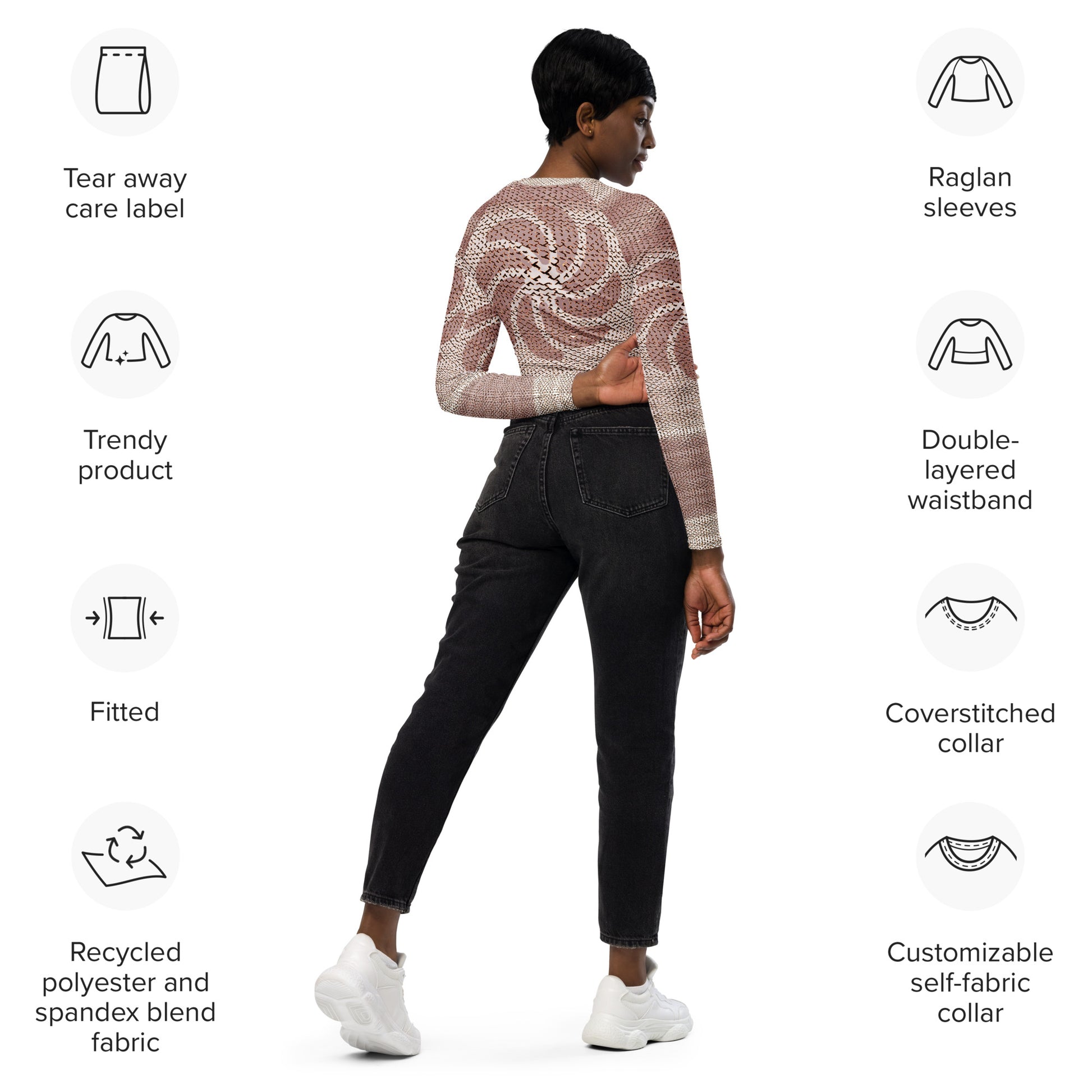 2-Hye: Lady's Long-Sleeve Crop Top 2-Hye