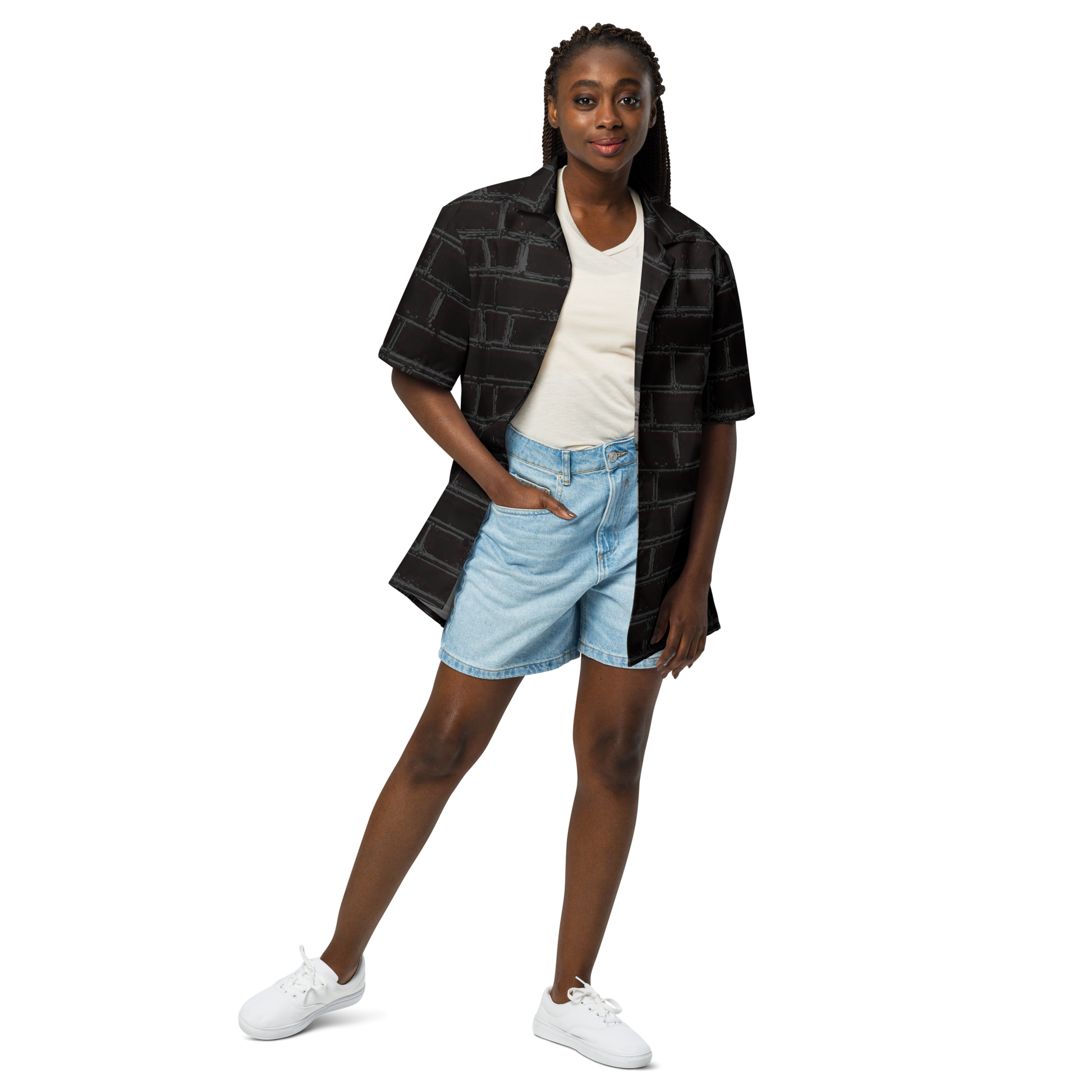 2-Hye: Bricks Unisex Button-Up Shirt 2-Hye